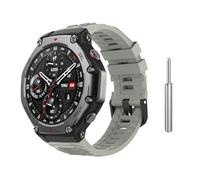 Astorgos Sport Strap Compatible with Amazfit T-Rex 3 Smart Watch, Soft Silicone Replacement Watch Band with a Screwdriver for Men Women, Rock Grey