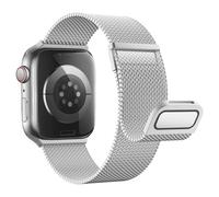 Astorgos Stainless Steel Magnetic Strap Compatible with Apple Watch Series 11/10 42mm,9/8/7 41mm,SE3/SE2/SE/6/5/4 40mm,3/2/1 38mm,Dual Magnetic Clasp Milannese Metal Mesh Loop for Women Men, Silver