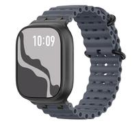 Astorgos Upgraded Ocean Band Compatible with Apple Watch Ultra 3/2/1 49mm,S11/S10 46mm,9/8/7 45mm,SE3/SE2/SE/6/5/4 44mm,3/2/1 42mm, Metal Connector Breathable Sport Watch Strap, Black/Anchor Blue