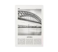 Astoria Black And White New York, USA, United States, North America City Map Travel Landscape Canvas Art Wall Decor Posters Home Bar Restaurant Garage Cafe Logo Gift 20x30inch(50x75cm)