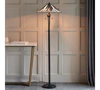 astoria tiffany glass floor lamp in black