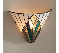 astoria tiffany glass wall light in dark bronze
