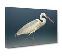 Astounding Heron Bird Canvas Wall Art Print 30x20 Inch