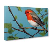 Astounding Robin Bird Canvas Wall Art Print 30x20 Inch
