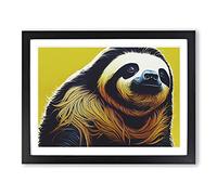 Astounding Sloth Framed Print | A2 Black Framed Wall Art | Ready to Hang | Modern Nature Picture | Living Room Bedroom Lounge Office