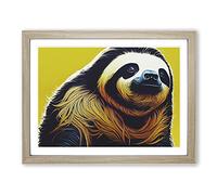 Astounding Sloth Framed Print | A2 Oak Framed Wall Art | Ready to Hang | Modern Nature Picture | Living Room Bedroom Lounge Office
