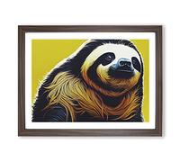 Astounding Sloth Framed Print | A2 Walnut Framed Wall Art | Ready to Hang | Modern Nature Picture | Living Room Bedroom Lounge Office