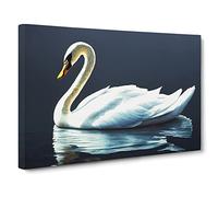 Astounding Swan Canvas Wall Art Print 30x20 Inch