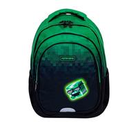 ASTRA BAG AB300 Pixel Hero School Backpack, Backpack with Three Compartments for Gaming Fans, Green, 42 x 30 x 19 cm