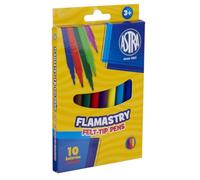 ASTRA CX Pens, School Pens Multicolor, 10 Pieces Round Tip, Drawing & Writing, School Children, Water Based, Paper