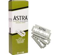 Astra Double Edge Razor Blades, 100 Count with 20 Styptic Matches - Platinum Coated Safety Razor Blades for a Close, Comfortable Shave
