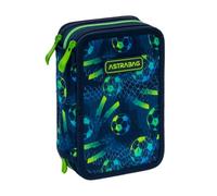 Astra Jumbo Football Navy 3 Pocket Filled Pencil Case