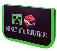 Astra Minecraft Bedrock Large Pencil Case, 28 Slots, Colourful, School Organizer with Accessories Compartment, Zipper, 20 x 14 x 3.5 cm, Pencil Box, Minecraft Gifts
