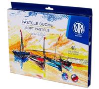 Astra Prestige Dry Pastel, 48 Colours, Professional, Square 10x10x65mm, Soft Texture, High Pigmentation, for Drawing and Pastel Techniques