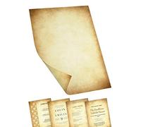Astra Print Augustus Vintage Scroll Parchment Effect Paper A4, 60 Sheets | 100GSM, double-sided, printer friendly. Aged look for calligraphy, letters, certificates, treasure maps, craft & writing
