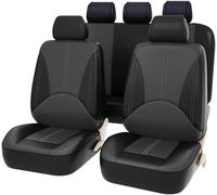 ASTRAE Car Seat Cover Sets For Nissan Qashqai 2016 2017 2018 2019,Removable Leather Front Rear Seat Cover Full Set,Adjustable Nonslip Breathable Protectors Cushion,B/Black Grey