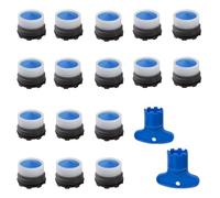 AstraGlam 16 Piece Tap Strainer Set, Aerator M16.5, Aerators for Taps, M16.5 for Aerator with 2 Mixing Nozzle Keys, Plastic Tap Strainer Insert, for Bathroom, Kitchen