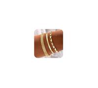 AstraGlam 3-Piece 14K Gold Plated Bracelets for Women, Adjustable Waterproof Stainless Steel Stackable Gold Jewellery Set, Elegant Daily Wear and Gift Idea