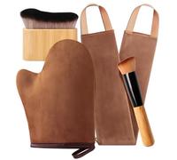 AstraGlam 4-in-1 Self Tanning Mitt Set, Fake Tan Mitt, Back Tanner Applicator, Tanning Brush for Body and Face, Lotion Applicator for Back, Self Tanner Brush and Glove