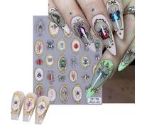 AstraGlam 5D Embossed Nail Art Stickers, Unique Relief-Style Insect Designs, Self-Adhesive, Skin-Friendly, Suitable for Professional Nail Art