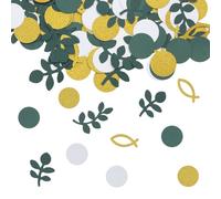 AstraGlam Communion Decoration Confetti Set, 100 Pieces with Eucalyptus Design, Goldfish and Polka Dot Patterns, Ideal Table Decoration for Baptism, Confirmation and Communion