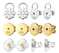 AstraGlam Earring Backs for Droopy Ears Heavy Earrings - Replacements Locking Ear Supports | 6 Pairs Secure Stud Clutches for Sensitive Skin, Earring Backs Safety Backs