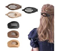 AstraGlam hair clips for women. The set comes with six clips in neutral colors, featuring flat oval and leaf shapes. They are suitable for medium-thin and thick hair, providing a good hold and a