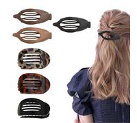 AstraGlam hair clips for women. The set comes with six clips in neutral colors, featuring flat oval and leaf shapes. They are suitable for medium-thin and thick hair, providing a good hold and a