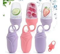 AstraGlam Ice Roller Set of 3, Silicone Ice Face Rollers Reusable for Skin Care, De-Puffing, Pore Minimizing, Refreshing Massage, 1 Pink and 2 Purple Included