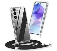 AstraGlam Transparent Phone Case with Chain For Samsung Galaxy A55 5G, Protective Airbag Technology, Adjustable Strap, Practical And Stylish For Daily Use And Travel
