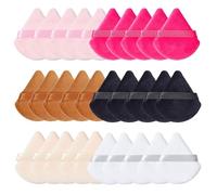 AstraGlam Triangular Powder Puff Set, 30 Pieces, Soft Crystal Velvet Material, 6 Colors, For Precise Makeup, Ideal For Dry And Wet Application