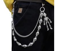 AstraGlam Wallet Chain - Halloween Skull Chains Punk Y2K Trousers Pants Chains Jean Chain for Biker Heavy Skull Chain Belt Goth Accessories for Men, Halloween Accessories