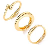 AstraGlam Women's 14K Gold Bracelet, a 3-piece multi layered gold bangle set, adjustable, to create a unique bohemian style, open work minimalist jewelry gift
