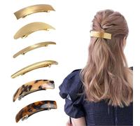 AstraGlam Women's Hair Clip Set, Golden Women's Hair Clips, Metallic Flat Hair Clips, Real Tortoiseshell Style Retro Golden Hair Clips, French Clip-style Hair Clips for Women, Suitable for All Hair