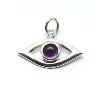 Astral Aspects Sterling Silver Amethyst Evil Eye Pendant