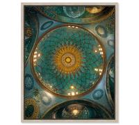 Astral Dome Framed Canvas Print Boho Wall Decor by Art Remedy, Natural Oak Frame, 16 x 20