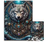 Astral Guardian Wolf 1000 Piece Jigsaw Puzzle Impossible Jigsaw Puzzles for Adults Perfect for Teenagers Family Bonding Brain Teaser & DIY Home Decor Gift 1000 PCS(38x26cm)