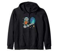 Astral Pathway Walker Cosmic Cat Zip Hoodie