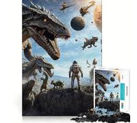 Astral Prehistoric Aliens Hard Jigsaw Puzzle for Adults 1000 Pieces Restful Game Smooth Joint Family Bond Art Decor (38x26cm)
