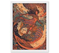 Astral Projection Conceptual Art Illustration Artwork Framed Wall Art Print A4 Artery8 White One Size