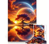 Astral Sunset Dreamscape Adults 1000 Pieces Puzzle Cognitive Skill Mind Soothing Fun Solid Lock (38X52CM)