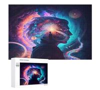 Astral Travel Digital Prints Jigsaw Wooden Puzzles for Adults 1000 Piece Puzzle Challenging Game Toys Birthday Gift for Adults Kids Boys Girls （75×50cm）
