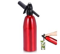 AstraLoom 1L Portable Nostalgic Soda Water Siphon Kit, Aluminum Sparkling Water Maker for Carbonated Drinks/Juices/Cocktails, Make Fresh and Cool Drinks at Home/Bar (Red)