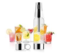 AstraLoom 1L Portable Soda Water Syphon Kit, Dual-Use PET Sparkling Water Maker and Drinking Bottle for Carbonated Drinks/Juices/Cocktails, Make Fresh and Cool Drinks for Home/Bar/Picnic (Silver)