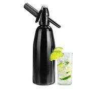 AstraLoom 1L Soda Siphon Kit, Aluminum Sparkling Water Maker for Carbonated Drinks/Juices/Cocktails, Portable Soda Syphon with Pressure Regulator for Homemade Mojitos & Beverages (Black)