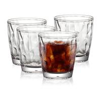 AstraLoom 300ml × 4 Pcs Portable Reusable Plastic Water Cup Set, Dishwasher Safe Tumblers, Suitable for Milk/Juice/Drinks/Whiskey/Cocktails, for Family Dinners/Picnics/Camping/Party (Transparent)