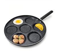 AstraLoom 7-Hole Mini Pancake Pan, 30cm Diameter Non-Stick Pan, Pancake/Frying Eggs/Omelette/Hamburger/Dumplings Multi-Function Mold Cookware, Suitable for Gas/Coal Gas/Electric Ceramic Stoves