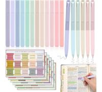 AstraLoom Bible Journaling Kit: 12 Bible Highlighters No Bleed & 6 No-Bleed Gel Pens with 120 Large Print Bible Index Tabs | Bible Markers, Bible Study Supplies, Christian Gift