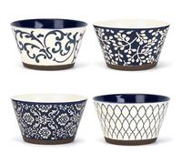 AstraLoom Ceramic Rice Bowls Set, 500ml/17oz, 13.7cm/5.4in Diameter, 4-Piece Cereal Bowl, Japanese Style Small Serving Bowls for Ramen, Salad, Dessert, Fruit, Dip