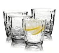 AstraLoom Unbreakable Plastic Tumblers 4 Pack, 10oz (300ml) Acrylic Drinking Glasses, Reusable Clear Plastic Cups for Adults, Ideal for Party, Picnic, Camping, Whiskey & Juice(Grey)
